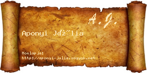 Aponyi Júlia névjegykártya