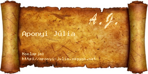 Aponyi Júlia névjegykártya