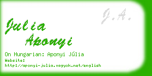 julia aponyi business card